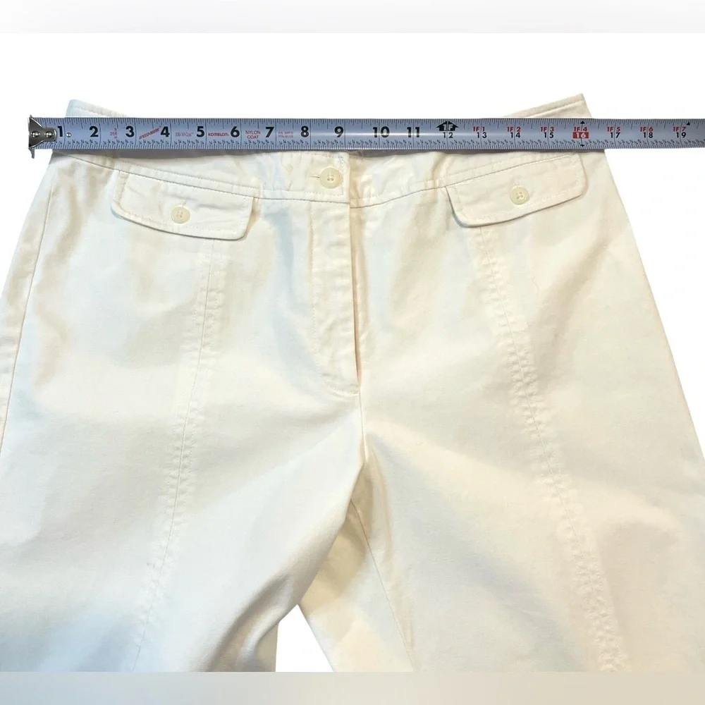 Rafaella Capris Comfortable Fit Stretch Fabric, Faux Pockets Color White Size 12